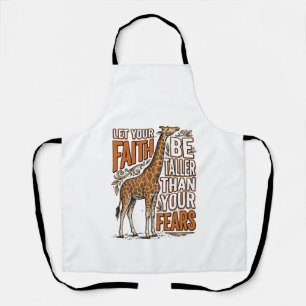 Faith Giraffe Vintage Inspirational Shirt Design_1 Apron