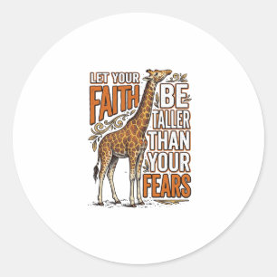 Faith Giraffe Vintage Inspirational Shirt Design_1 Classic Round Sticker