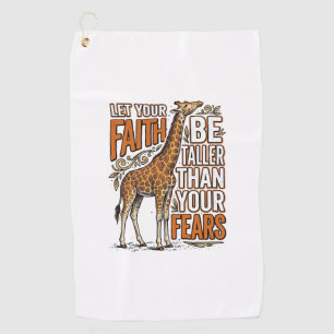 Faith Giraffe Vintage Inspirational Shirt Design_1 Golf Towel