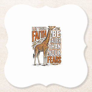 Faith Giraffe Vintage Inspirational Shirt Design_1 Paper Coaster