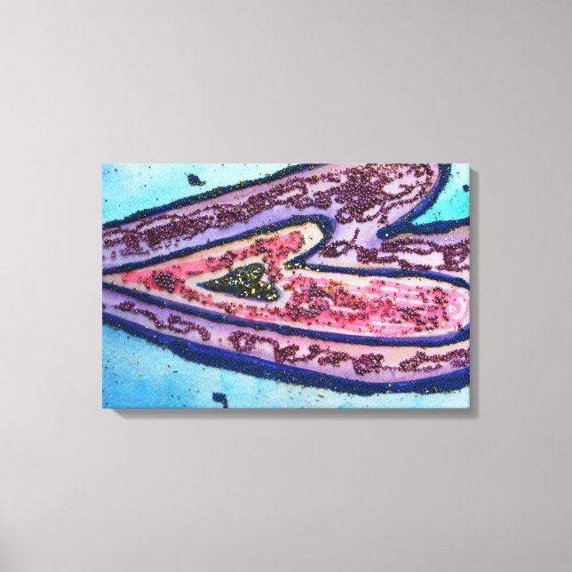 Faith Glitter Hearts Painting Canvas Art Print (Front)