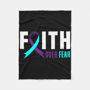 Faith God Fear Support Suicide Prevention Awarenes Fleece Blanket