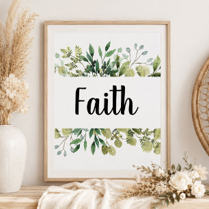 Faith greenery 1 cor 13 wedding poster
