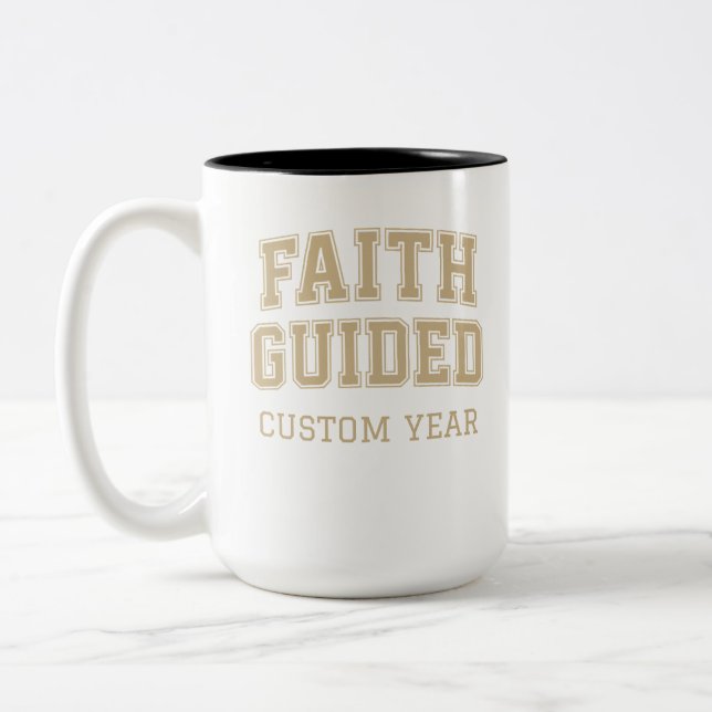 Faith Guided Varsity Year Custom Two-Tone Coffee Mug (Left)