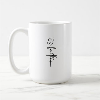 Faith Hearts & Cross Christian Faith Design Coffee Mug