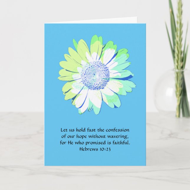 Faith Hebrews 10:23 Daisy Card (Front)
