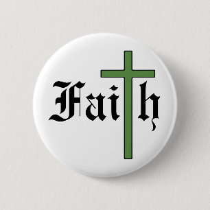 Faith Holy Cross 6 Cm Round Badge