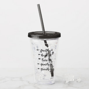 Faith hope acrylic tumbler