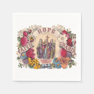 Faith, Hope and Charity Theological virtues Napkin