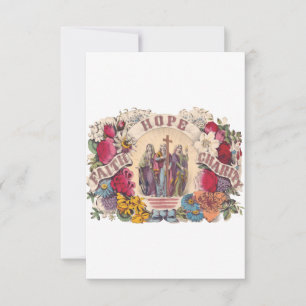 Faith Hope And Charity Three Virtues Holy Card