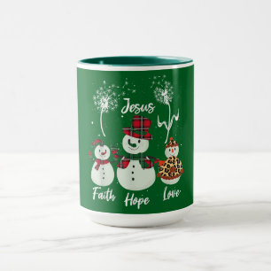 Faith, Hope, and Love: A Snowman Christmas  Mug