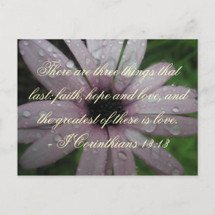 Faith Hope and Love Bible verse Postcard