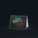 Faith Hope and Love Chalkboard Christmas Christian Holiday Card<br><div class="desc">Share your inspirational greeting of Faith,  Hope and Love this holiday season with this faux charcoal grey chalkboard style background with colourful red,  green and blue typographic design.
A great family greeting for school age children or anyone into handmade looking styles. Design Copyright © CuteComfy.com</div>