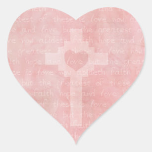 Faith Hope and Love Christian Bible Verse Heart Sticker