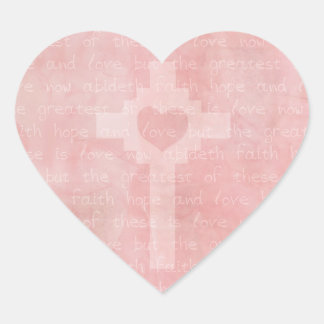 Faith Hope and Love Christian Bible Verse Heart Sticker