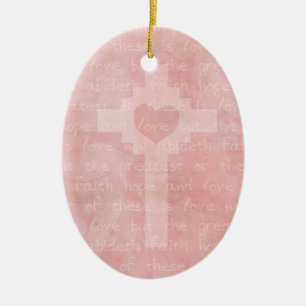 Faith Hope and Love Christian Inspiration Ceramic Tree Decoration