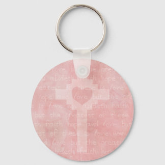 Faith Hope and Love Christian Key Ring