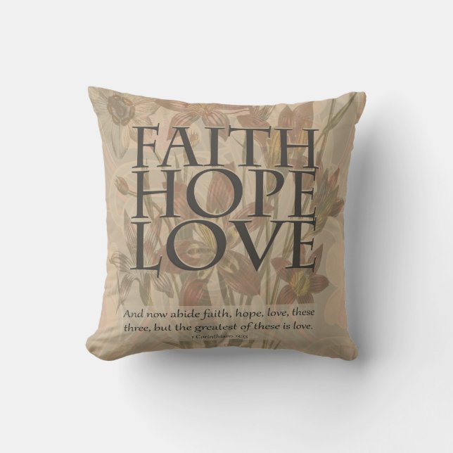 Faith, Hope and Love Cushion (Front)