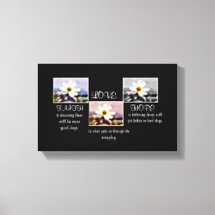 Faith, Hope and Love floral canvas Print
