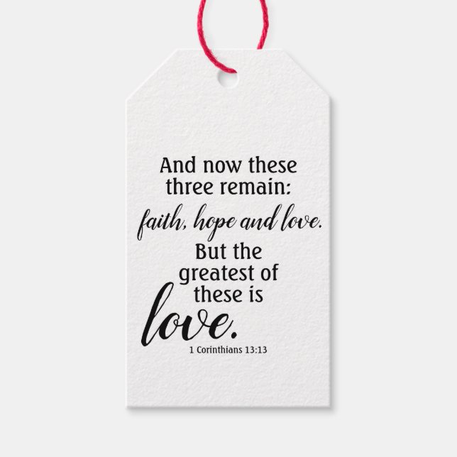 Faith Hope and Love Gift Tags (Front)