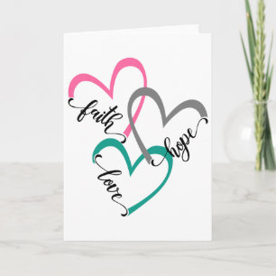 Faith Hope And Love Heart Christian Easter Christ Card