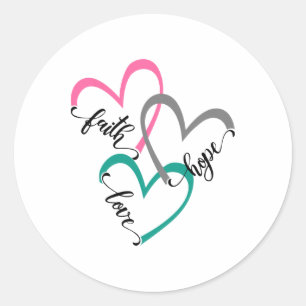 Faith Hope And Love Heart Christian Easter Christ Classic Round Sticker