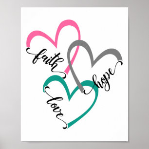 Faith Hope And Love Heart Christian Easter Christ Poster