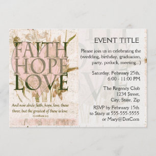 Faith, Hope and Love Invitation