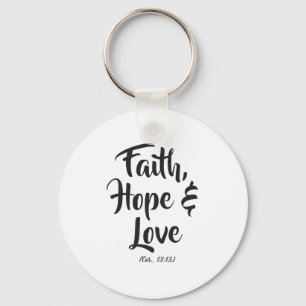 Faith, hope and love key ring