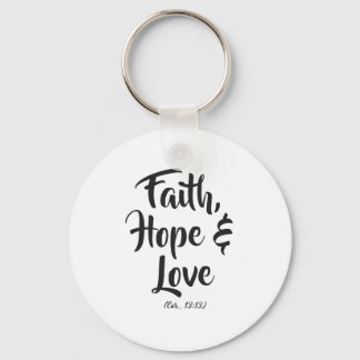 Faith, hope and love key ring