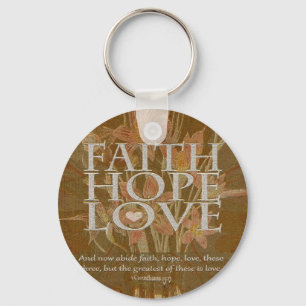 Faith Hope and Love Key Ring