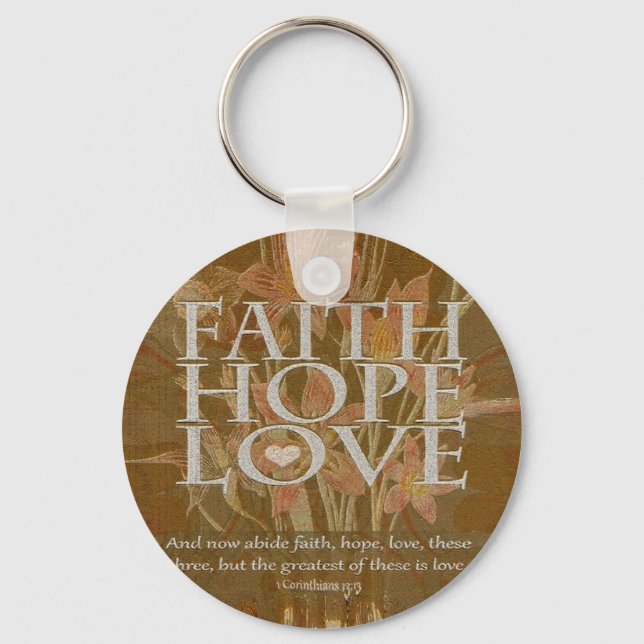 Faith Hope and Love Key Ring (Front)