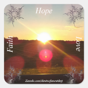 Faith Hope and Love Michigan sunset Square Sticker