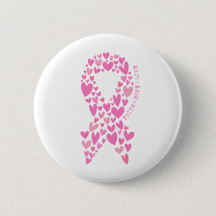 Faith Hope Breast Cancer Pink Ribbon Awareness 6 Cm Round Badge