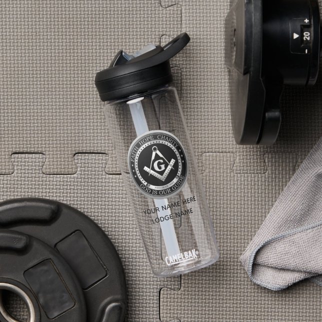 Faith, Hope, Charity Silver Freemason Brotherhood  Water Bottle (Creator Uploaded)