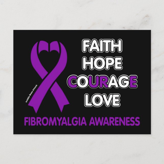 Faith Hope Courage Love...Fibro Postcard (Front)