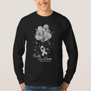 Faith Hope Cure Butterflies Grey Ribbon Aphasia Aw T-Shirt