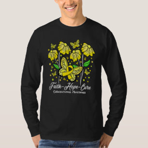 Faith Hope Cure Flower Butterfly Osteosarcoma Awar T-Shirt