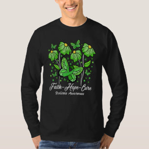 Faith Hope Cure Flower Butterfly Scoliosis Awarene T-Shirt