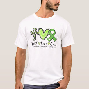 Faith Hope Cure Green Ribbon Non-Hodgkin Lymphoma T-Shirt