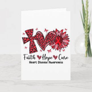 Faith Hope Cure Sunflower Leopard Heart Disease Aw Card