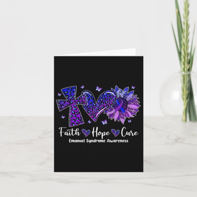 Faith Hope Cure Sunflower Leopard Sickle Cell Awar Card (Front)