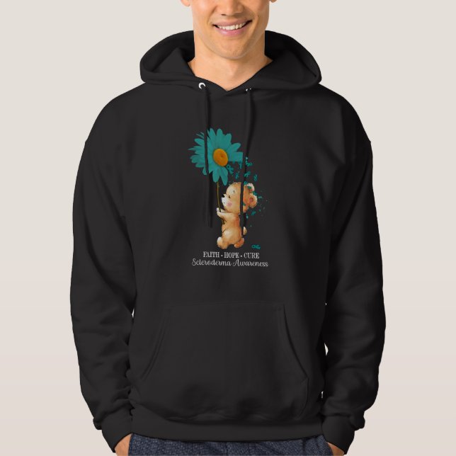 Faith Hope Cure Teal Scleroderma Awareness Hoodie (Front)