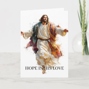 Faith Hope Encouragement Card Jesus Open Arms 