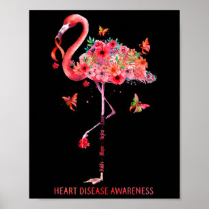 Faith Hope Fight Cure Heart Disease Awareness Poster
