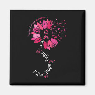 Faith Hope Fight Love Breast Cancer Awareness Pink Magnet