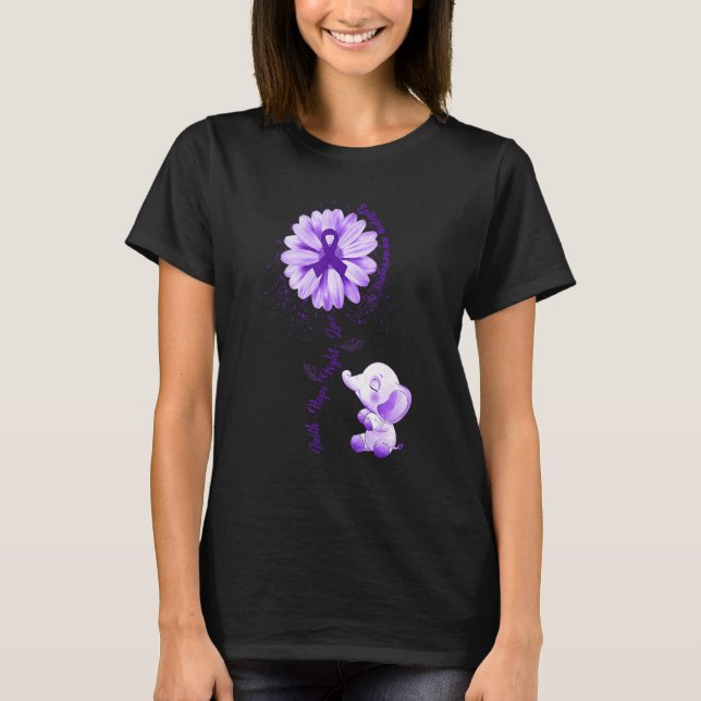 Faith Hope Fight Love Elephant Epilepsy Awareness  T-Shirt (Front)