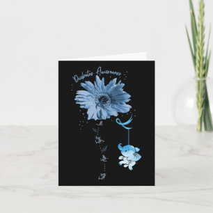 Faith Hope Fight Love Elephant Sunflower Diabetes Card