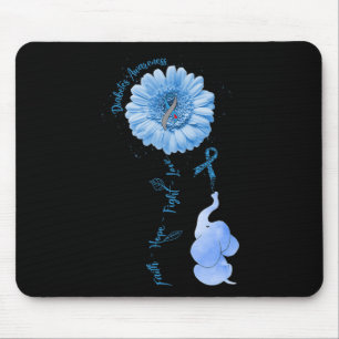 Faith Hope Fight Love Elephant Sunflower Diabetes Mouse Pad