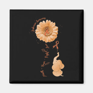 Faith Hope Fight Love Elephant Sunflower Leukaemia Magnet